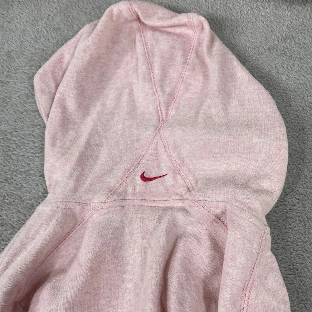 Nike Full Zip Hoodie Womens Small Pink Y2K Embroidered Swoosh Athleisure Hooded